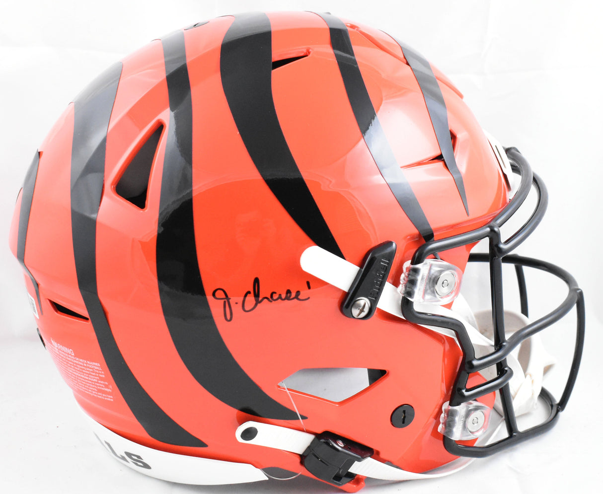 Ja'Marr Chase Autographed Bengals F/S Speed Flex Helmet - Beckett W Hologram