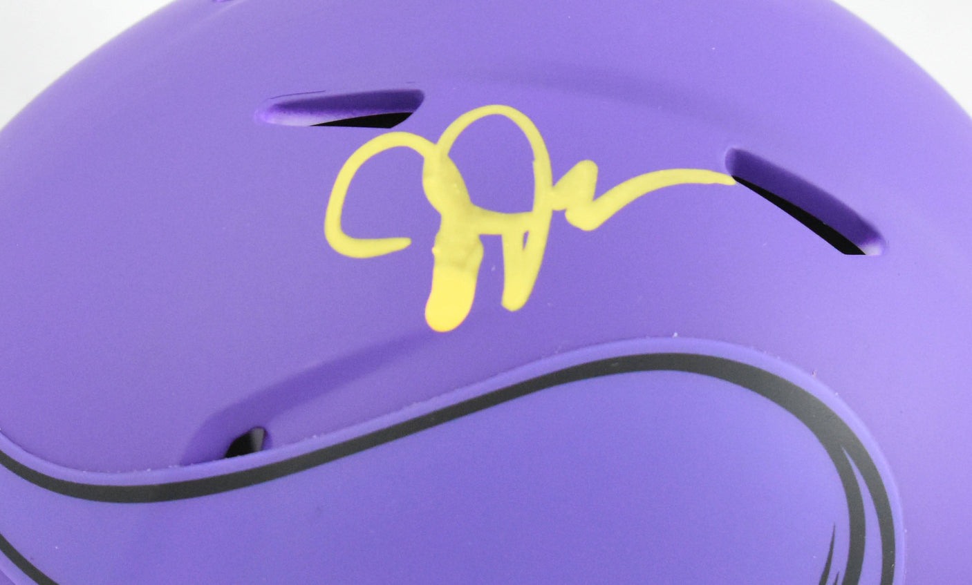 Justin Jefferson Autographed Vikings Rave Speed Mini Helmet - Beckett W Hologram