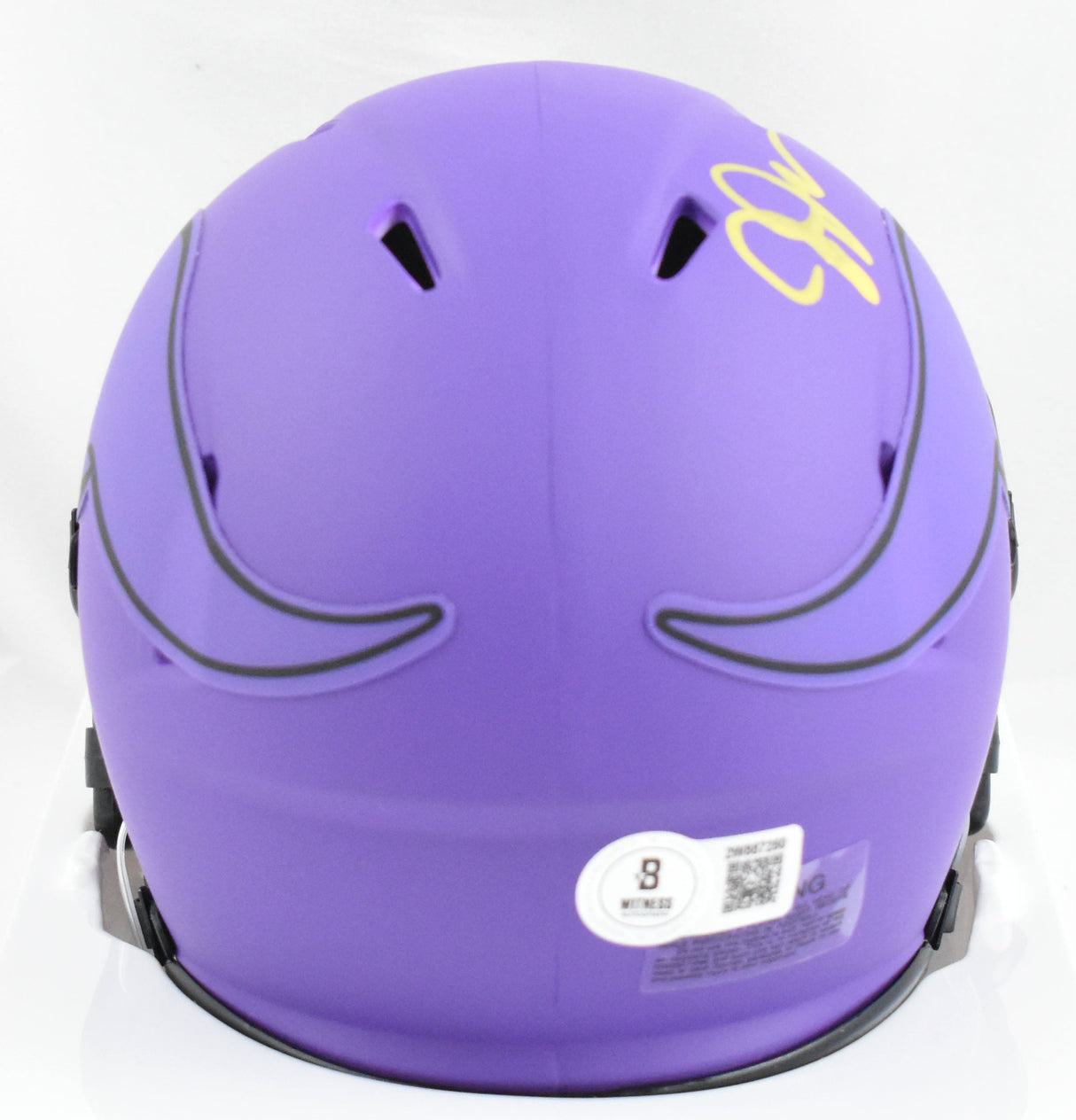 Justin Jefferson Autographed Vikings Rave Speed Mini Helmet - Beckett W Hologram