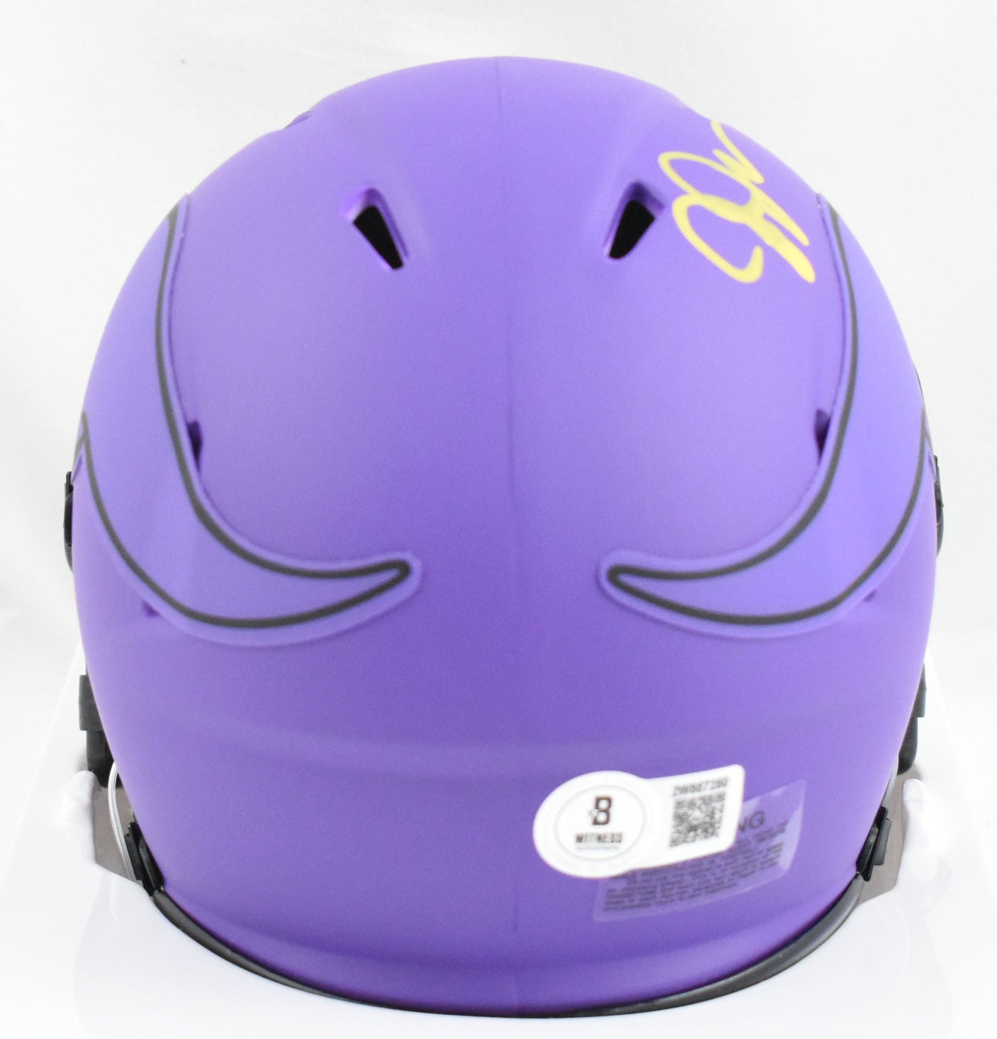 Justin Jefferson Autographed Vikings Rave Speed Mini Helmet - Beckett W Hologram