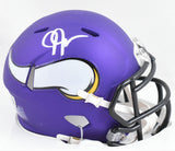 Justin Jefferson Autographed Minnesota Vikings Speed Mini Helmet- Beckett W Holo