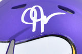 Justin Jefferson Autographed Minnesota Vikings Speed Mini Helmet- Beckett W Holo