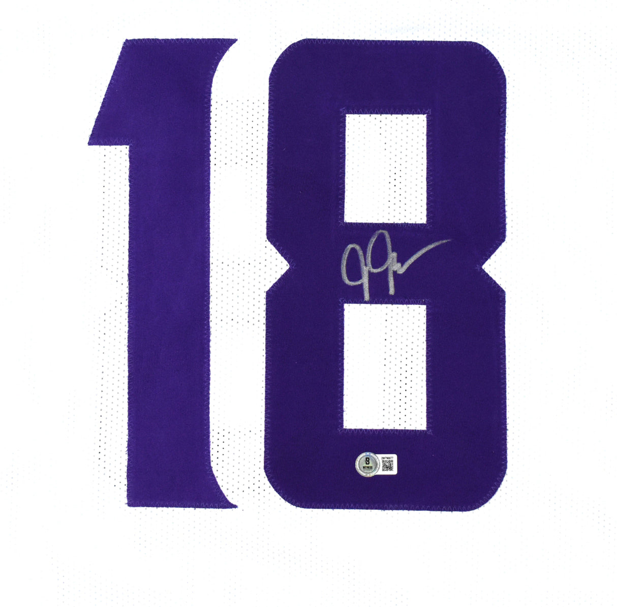 Justin Jefferson Autographed White Pro Style Jersey - Beckett W Hologram *Silver