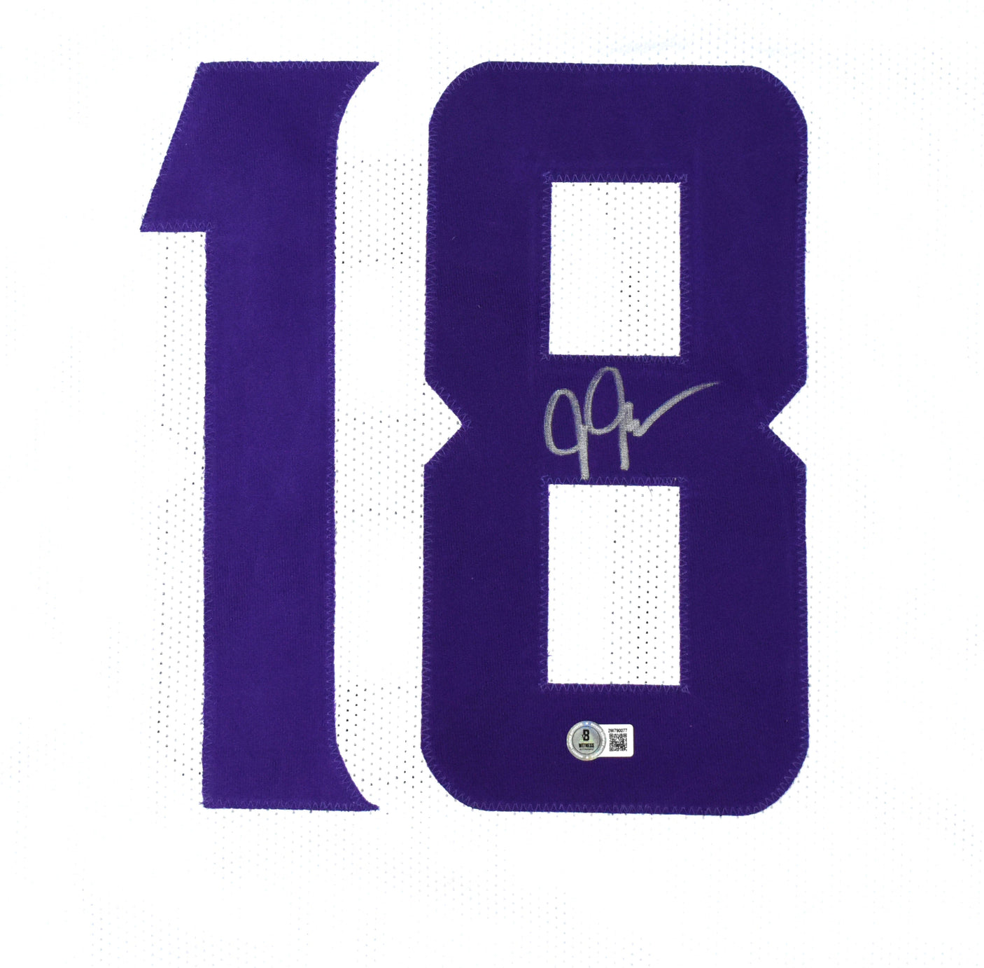 Justin Jefferson Autographed White Pro Style Jersey - Beckett W Hologram *Silver