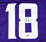 Justin Jefferson Autographed Purple Pro Style Jersey - Beckett W Hologram *Black