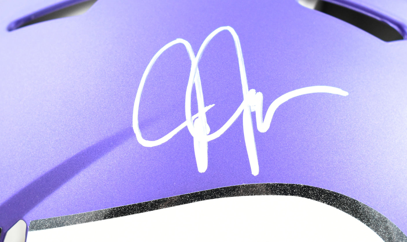 Justin Jefferson Autographed Vikings F/S Speed Authentic Helmet - Beckett W Holo
