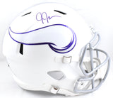 Justin Jefferson Autographed Vikings F/S Alt 2024 Speed Helmet - Beckett W Holo