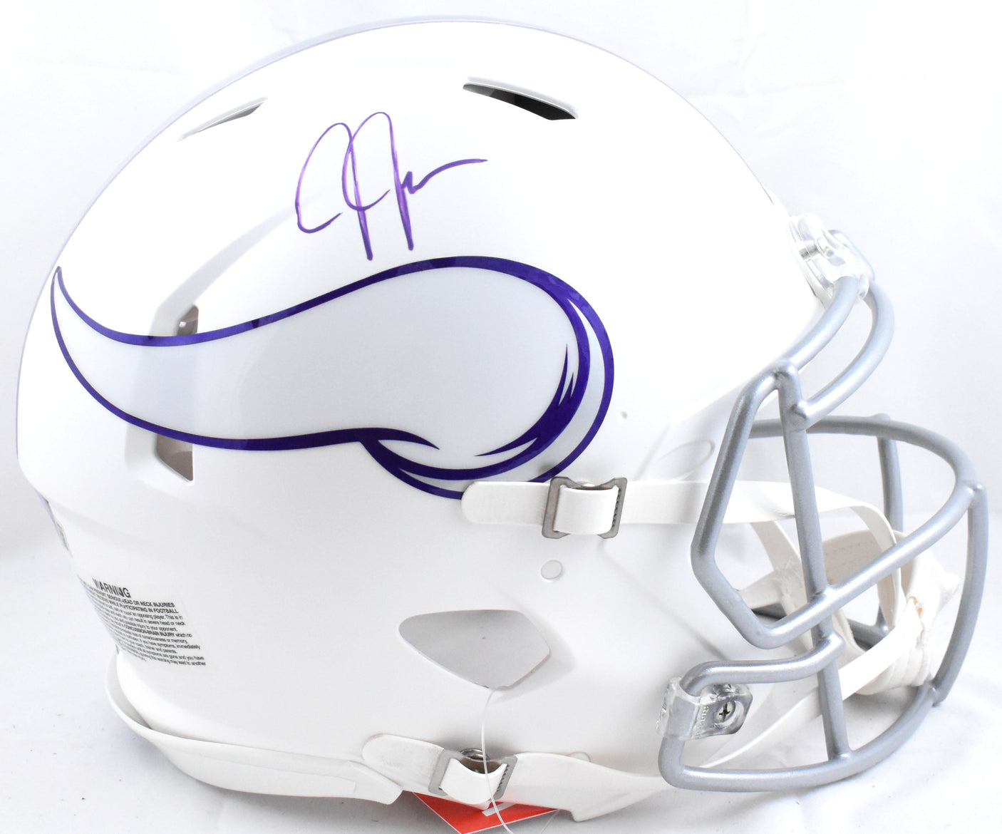 Justin Jefferson Signed Vikings F/S Alt 2024 Speed Authentic Helmet - Beckett W