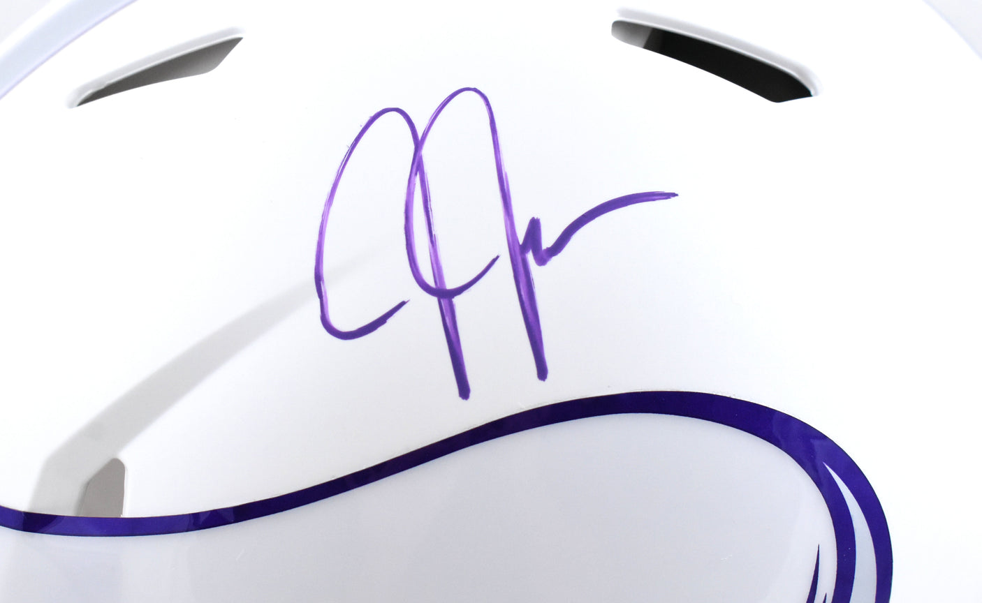 Justin Jefferson Signed Vikings F/S Alt 2024 Speed Authentic Helmet - Beckett W