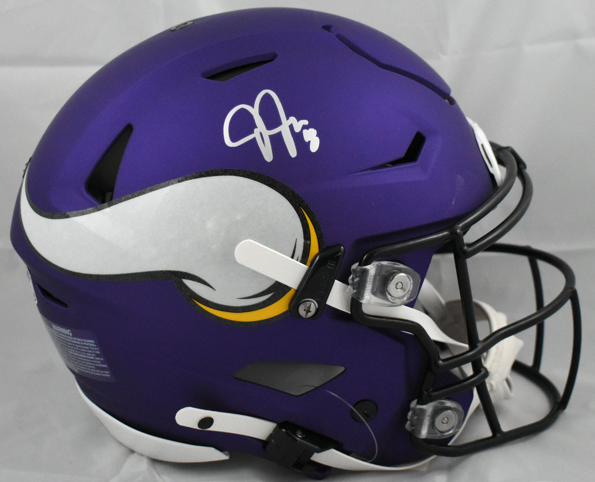 Justin Jefferson Autographed Vikings F/S SpeedFlex Helmet - Beckett W Hologram