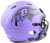 Ray Lewis Autographed Baltimore Ravens F/S Rave Speed Helmet - Beckett W Holo