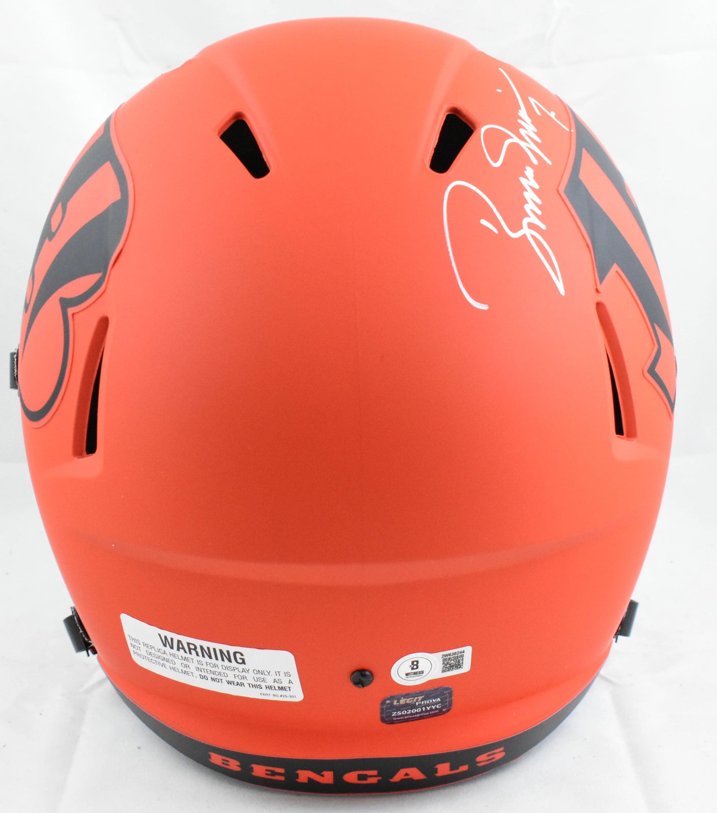 Boomer Esiason Autographed Bengals F/S Rave Speed Helmet - Beckett W Hologram