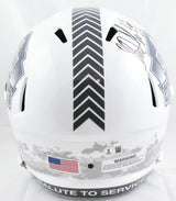 Shannon & Sterling Sharpe Autographed NFL F/S Salute Speed Helmet-Beckett W Holo