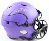 Jordan Addison Autographed Vikings F/S Rave Speed Helmet- Beckett W Holo *Yellow