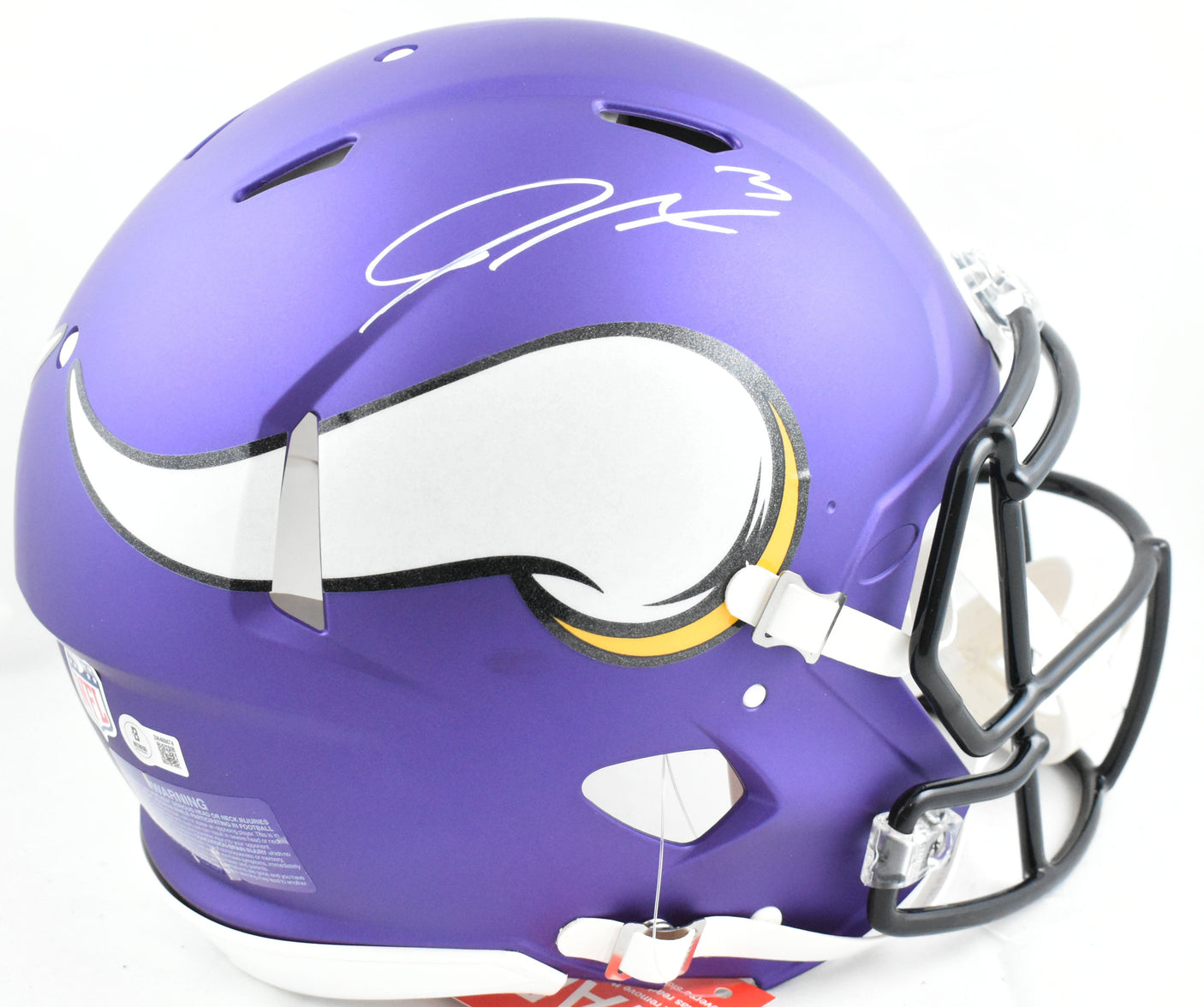 Jordan Addison Autographed Vikings F/S Speed Authentic Helmet-Beckett W Hologram