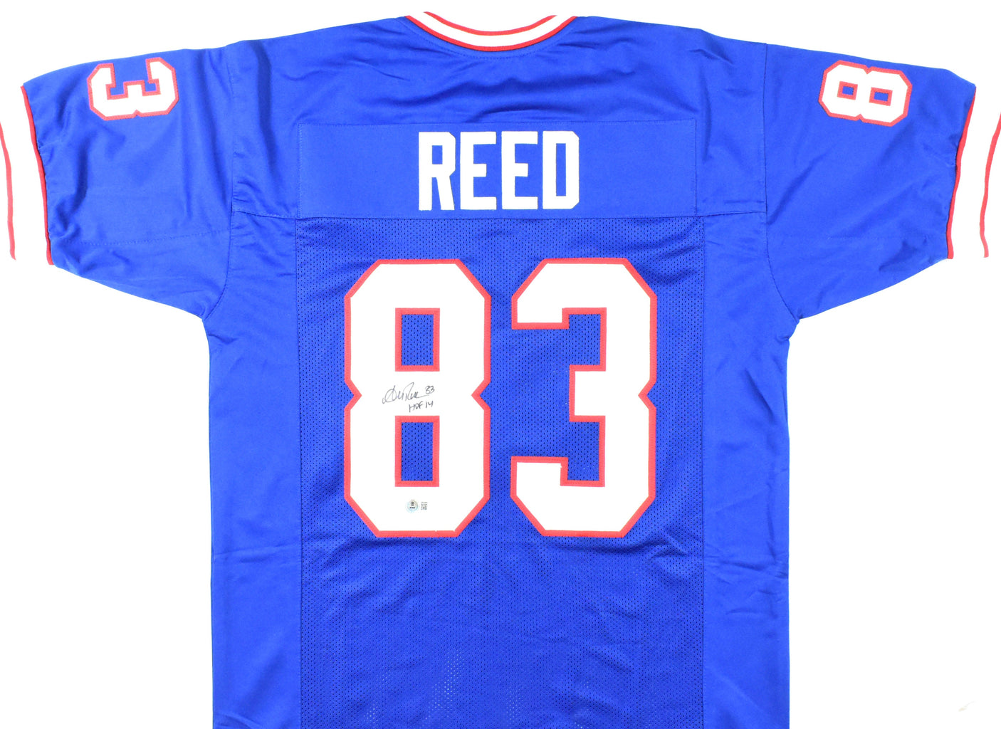 Andre Reed Autographed Blue Pro Style Jersey w/HOF - Beckett W Hologram *Black