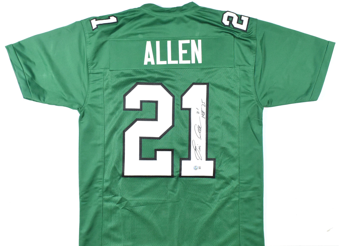 Eric Allen Autographed Green Pro Style Jersey HOF - Beckett W Hologram *Black