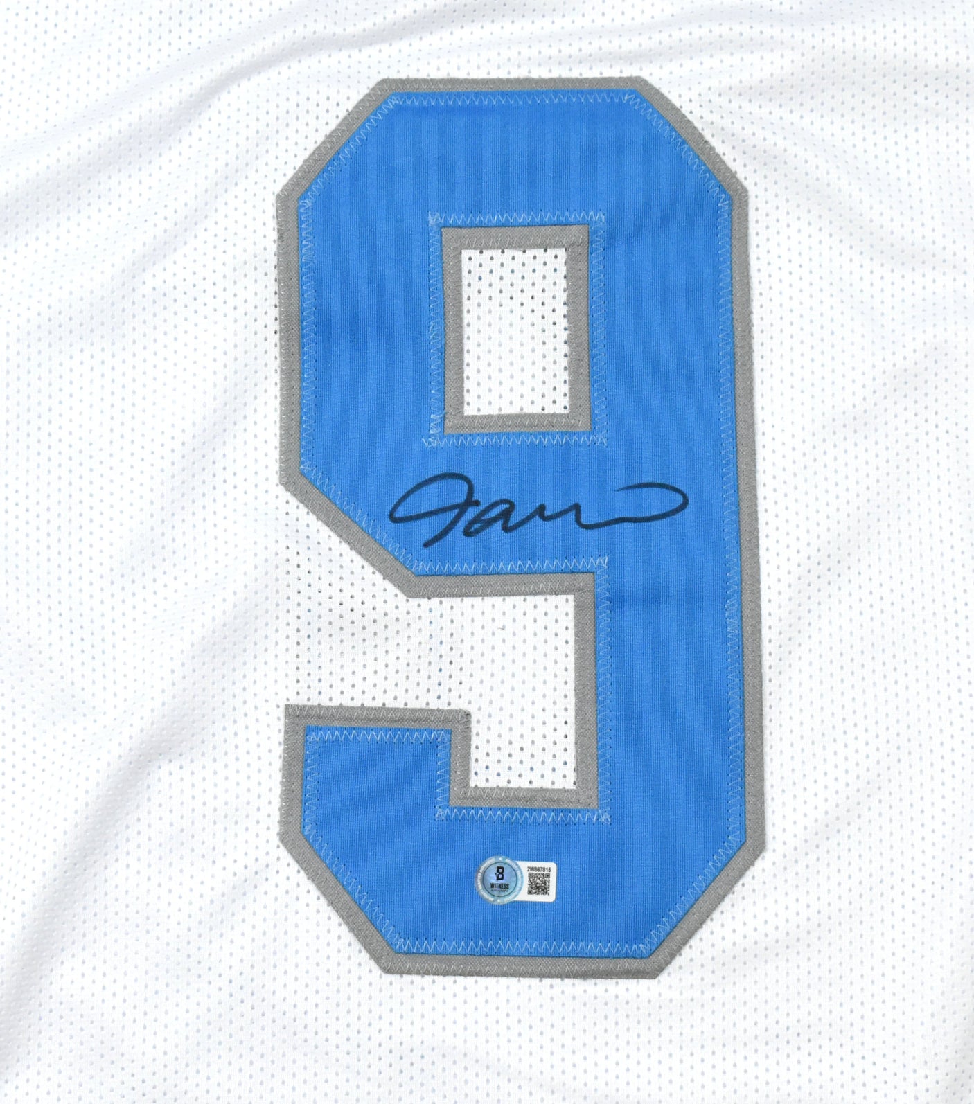 Jameson Williams Autographed White Pro Style Jersey - Beckett W Hologram *Black