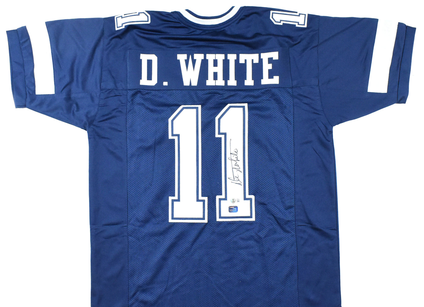 Danny White Autographed Blue Pro Style Jersey - Beckett W Hologram *Black