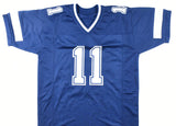 Danny White Autographed Blue Pro Style Jersey - Beckett W Hologram *Black
