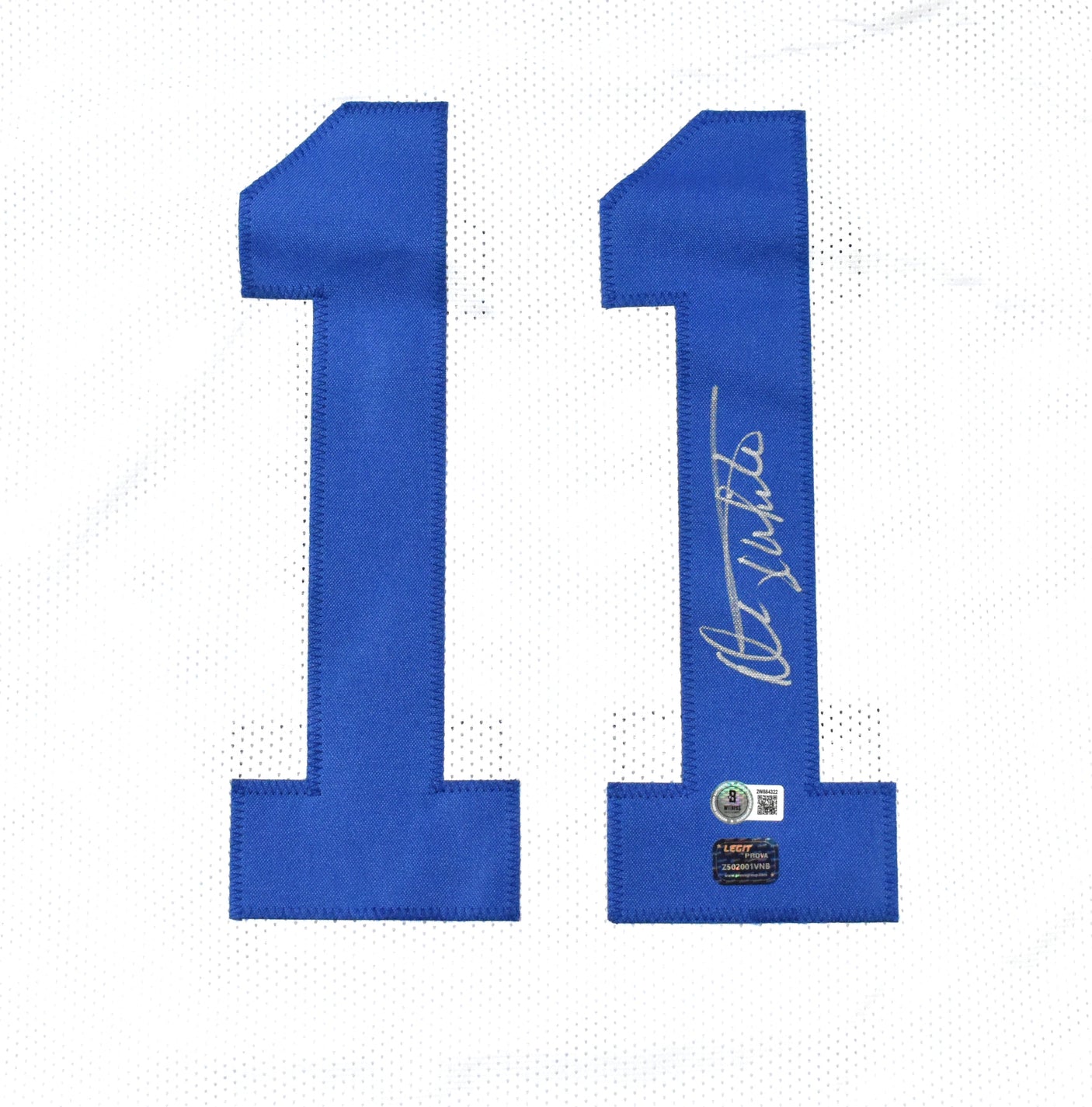 Danny White Autographed White Pro Style Jersey - Beckett W Hologram *Silver