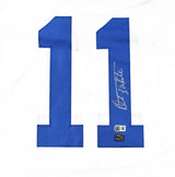 Danny White Autographed White Pro Style Jersey - Beckett W Hologram *Silver