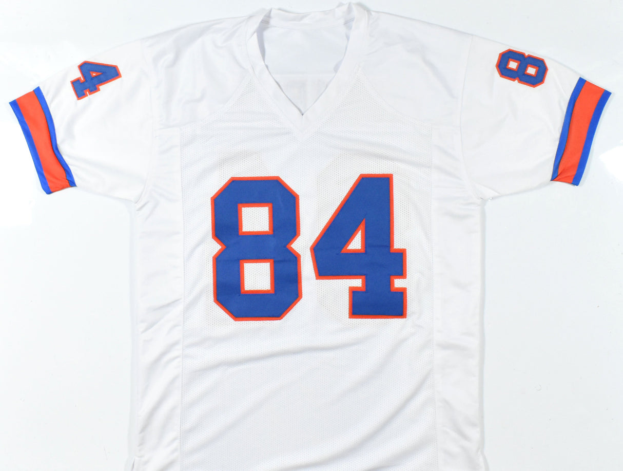 Shannon Sharpe Autographed White TB Pro Style Jersey- Beckett W Hologram *Silver
