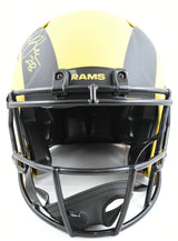 Marshall Faulk Autographed Rams F/S Rave Speed Authentic Helmet - Beckett W Holo