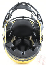 Marshall Faulk Autographed Rams F/S Rave Speed Authentic Helmet - Beckett W Holo