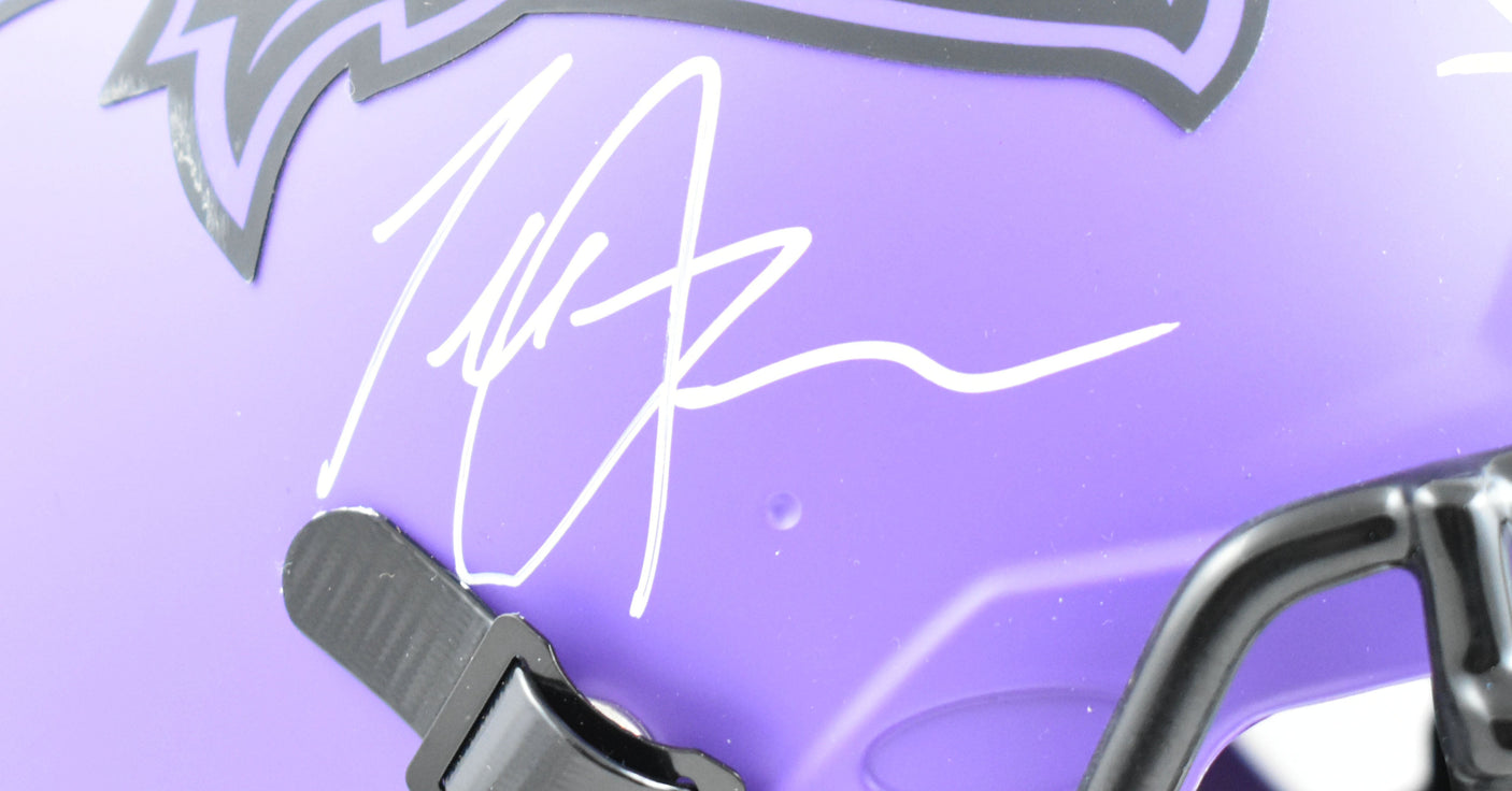 Suggs, Lewis, Reed Signed Ravens F/S Rave Speed Authentic Helmet- Beckett W Holo