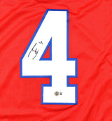 James Cook Autographed Red Pro Style Jersey - Beckett W Hologram *Black