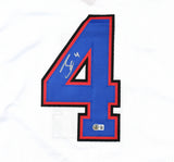 James Cook Autographed White Pro Style Jersey - Beckett W Hologram *Silver