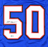 Greg Rousseau Autographed Blue Pro Style Jersey - Beckett W Hologram *Black