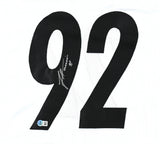 James Harrison Autographed White Pro Style Jersey - Beckett W Hologram *Silver