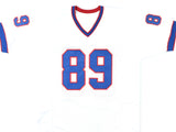 Steve Tasker Autographed White Pro Style Jersey - Prova *Silver