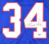 Thurman Thomas Autographed Blue Pro Style Jersey - Beckett W Hologram *Black