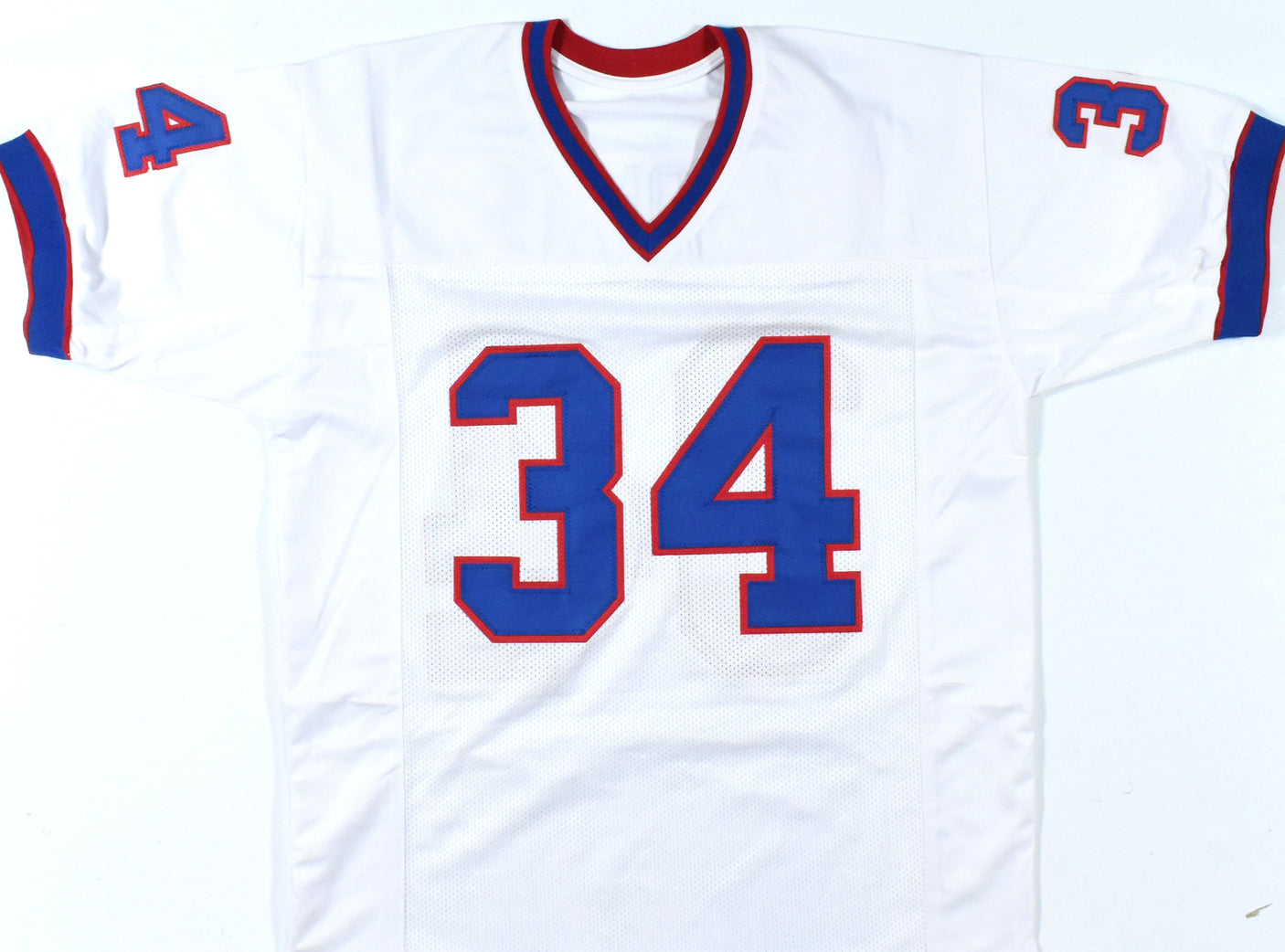 Thurman Thomas Autographed White Pro Style Jersey - Beckett W Hologram *Silver