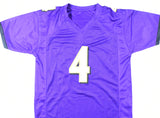 Zay Flowers Autographed Purple Pro Style Jersey - Beckett W Hologram *Black