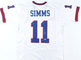Phil Simms Autographed White Pro Style Jersey - Beckett W Hologram *Silver