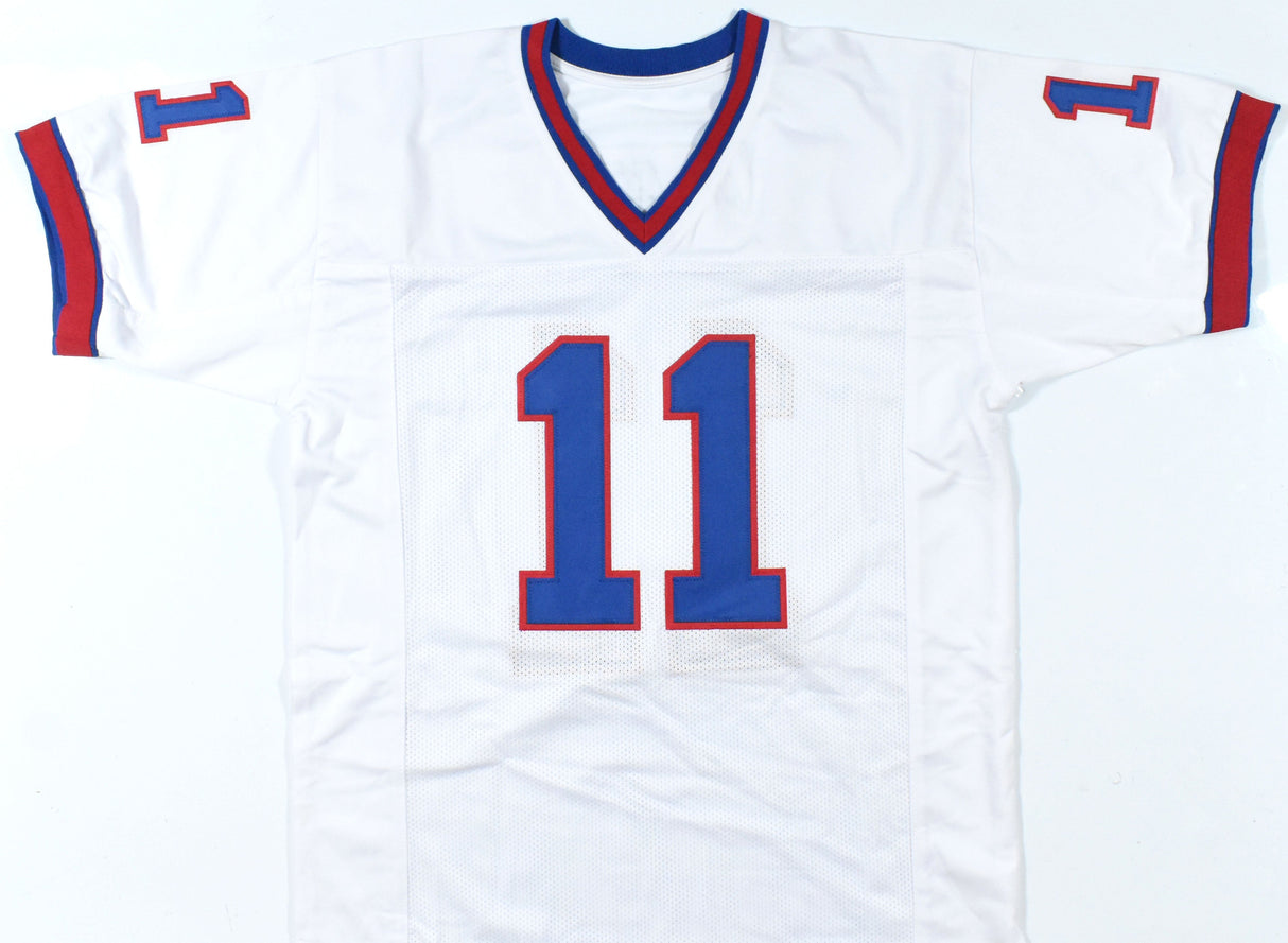 Phil Simms Autographed White Pro Style Jersey - Beckett W Hologram *Silver