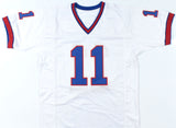 Phil Simms Autographed White Pro Style Jersey - Beckett W Hologram *Silver