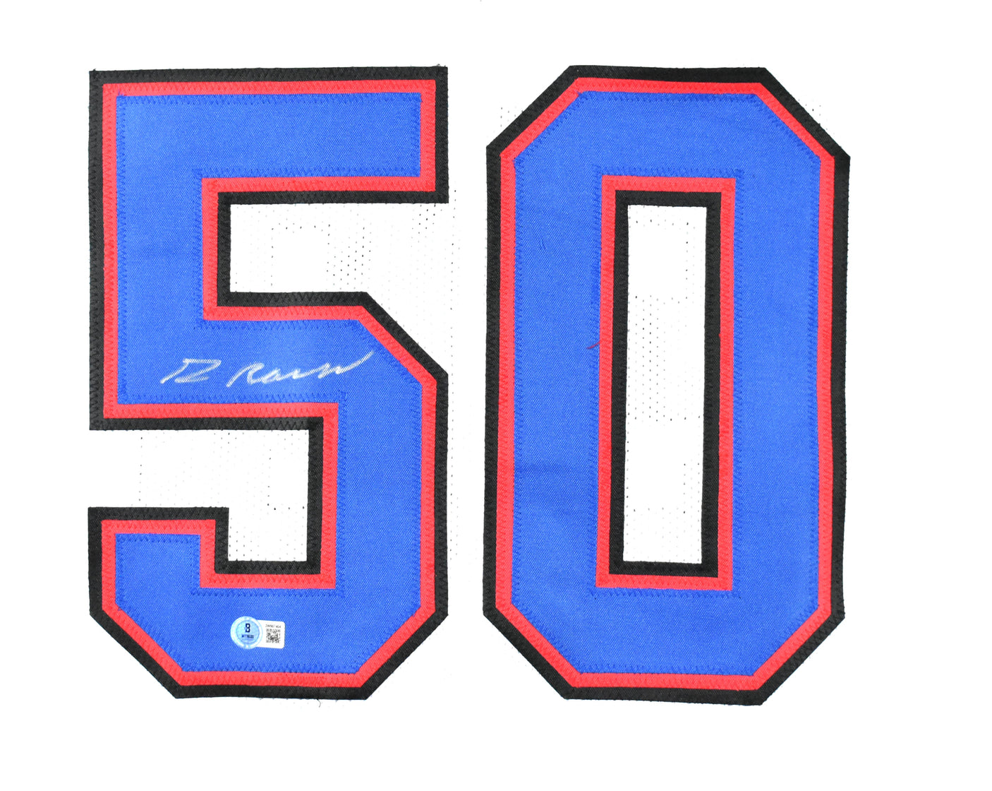 Greg Rousseau Autographed White Pro Style Jersey - Beckett W Hologram *Silver