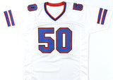 Greg Rousseau Autographed White Pro Style Jersey - Beckett W Hologram *Silver