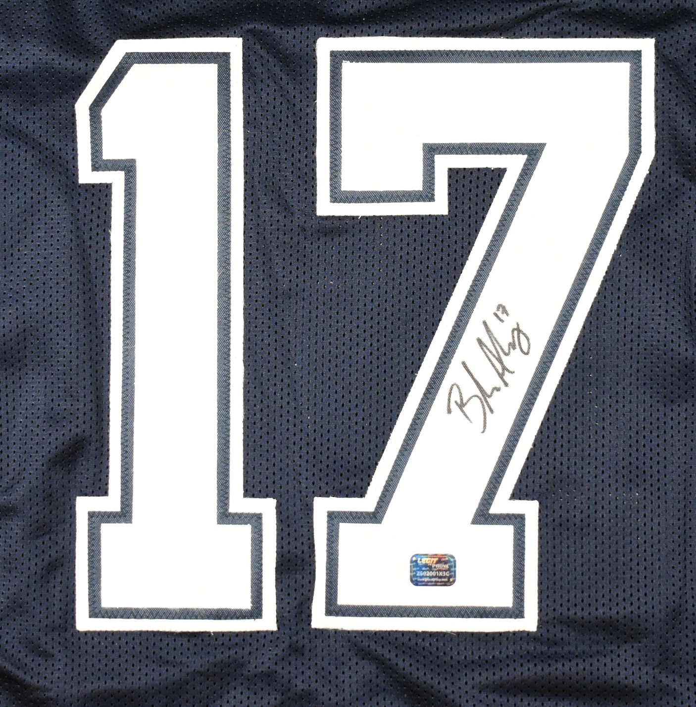 Brandon Aubrey Autographed Blue Pro Style Jersey - Prova *Black