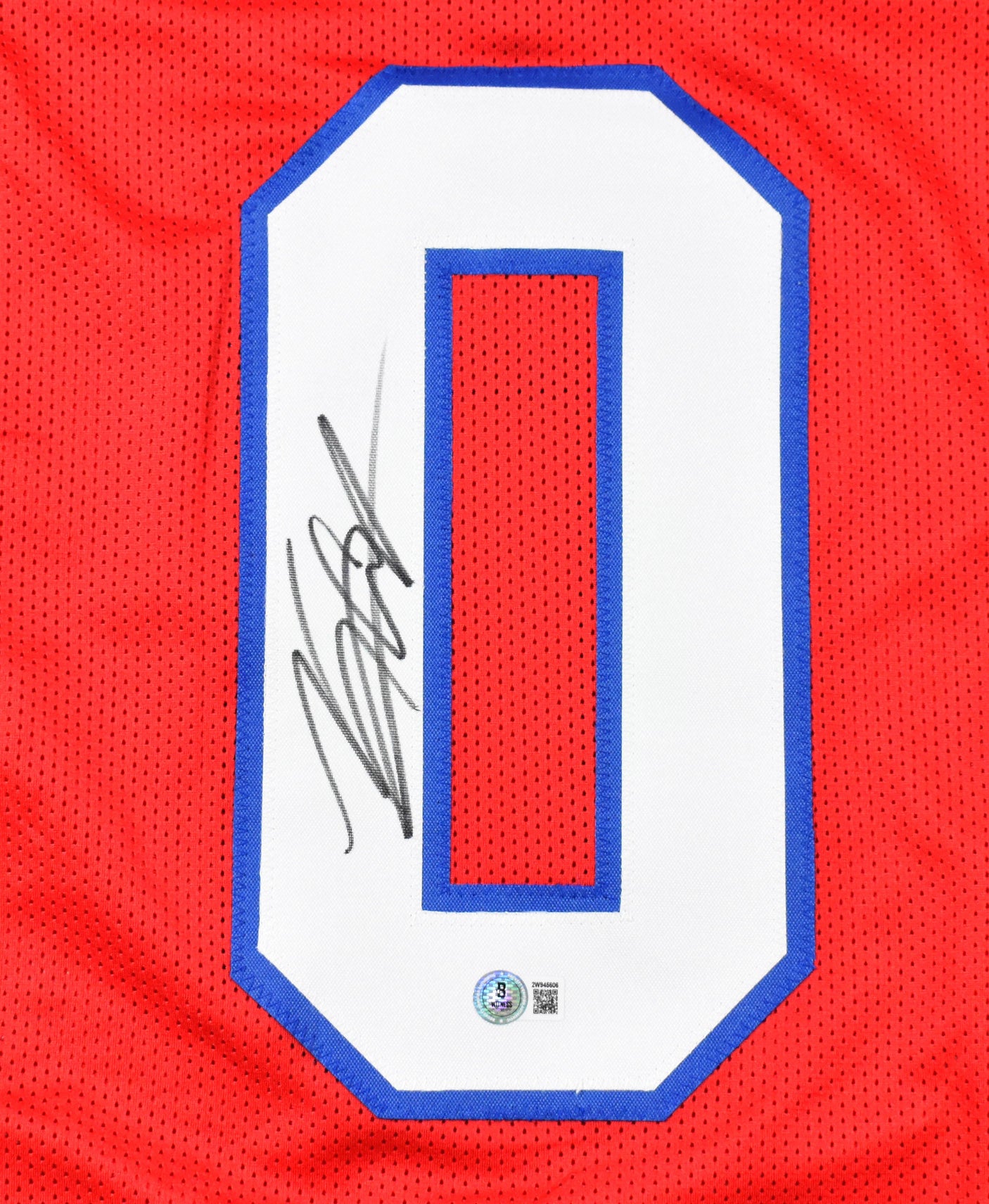 Keon Coleman Autographed Red Pro Style Jersey - Beckett W Hologram *Black