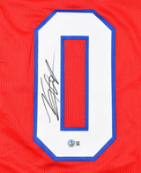 Keon Coleman Autographed Red Pro Style Jersey - Beckett W Hologram *Black