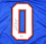 Keon Coleman Autographed Blue Pro Style Jersey - Beckett W Hologram *Black