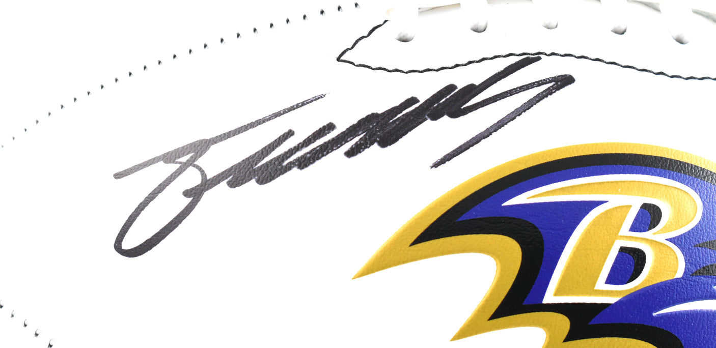 Zay Flowers Autographed Baltimore Ravens Logo Football - Beckett W Hologram