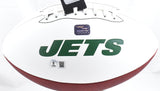 Boomer Esiason Autographed New York Jets Logo Football - Beckett W Hologram