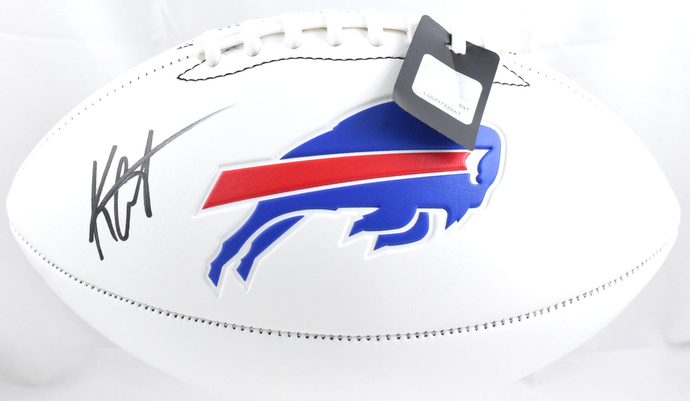 Keon Coleman Autographed Buffalo Bills Logo Football - Beckett W Hologram *Black
